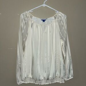 Apt. 9 cream off white Pleated Blouse top, lightweight size M